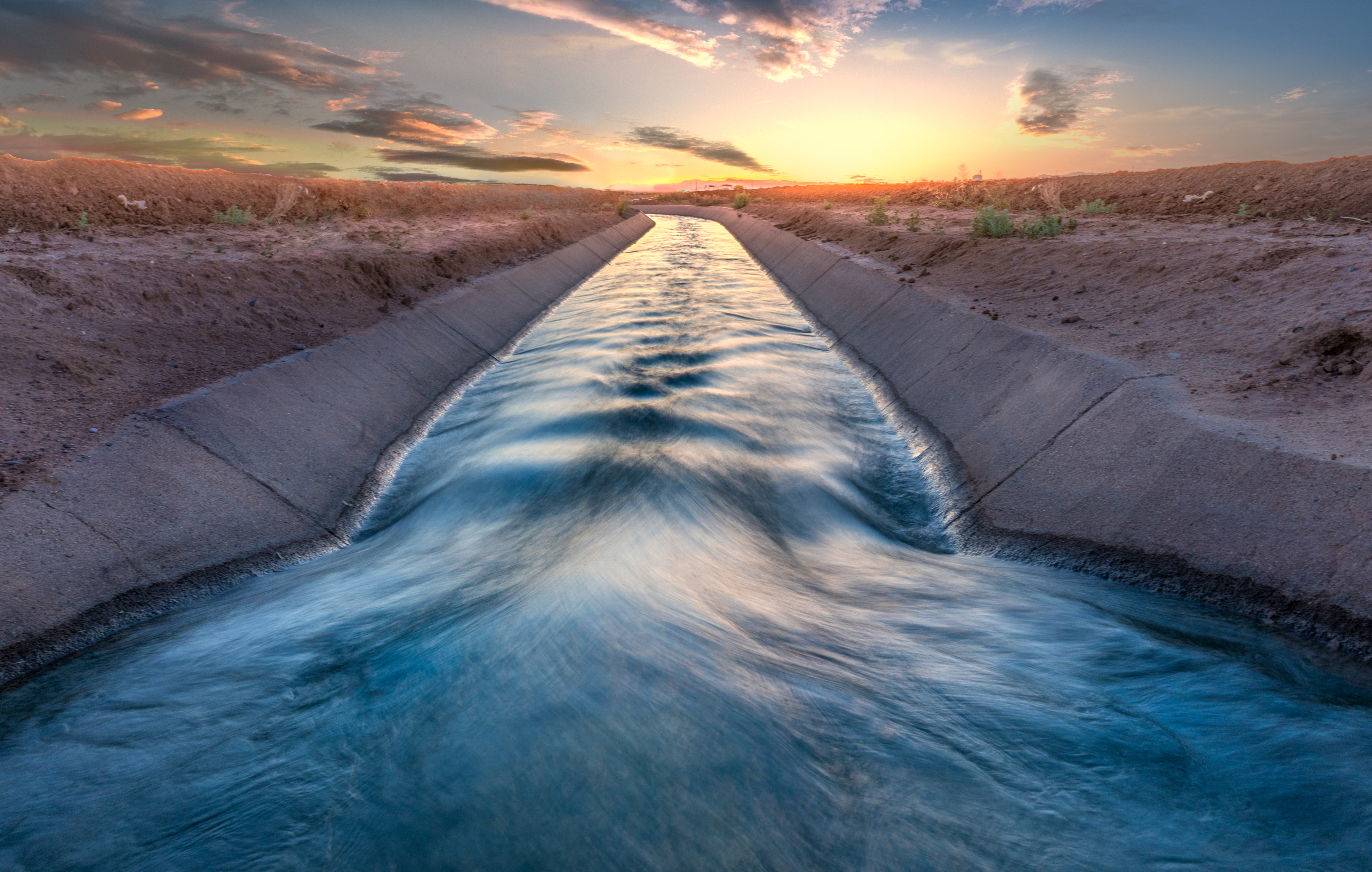 A canal in the desert of Arizona