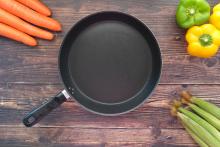 A cooking pan, a household item commonly associated with PFAS chemicals