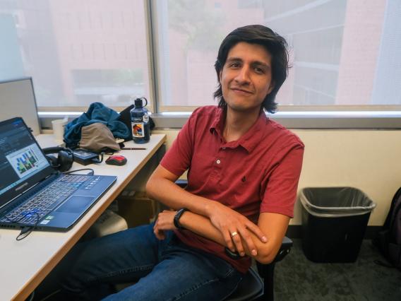Headshot of Christian Ayala, graduate student in Malka Tfaily's Environmental Science research lab at the University of Arizona