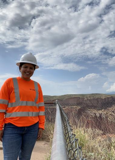 Environmental Science undergraduate senior, Ana Soto, visits the San Manuel mine while interning with SRK